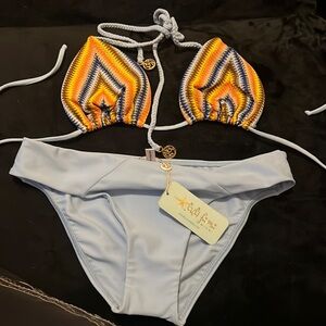 Luli Fama Yellow and Blue Bikini